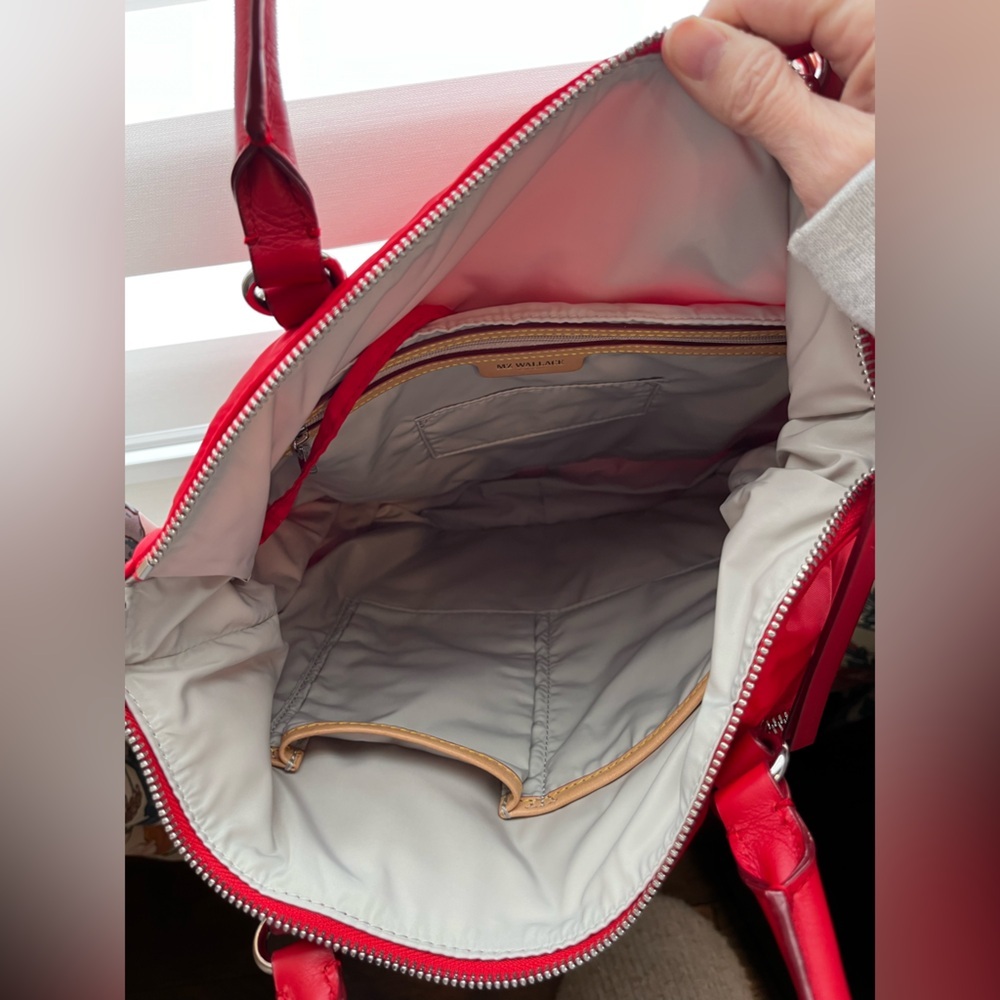 MZ Wallace CHELSEA convertible Backpack Tote BRIGHT CHERRY RED π - Picture 13 of 16